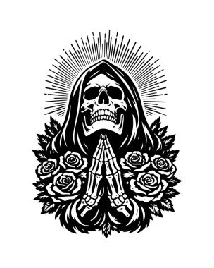 Azrail Güllerle Dua Ediyor, Gotik Kafatası Çizimi