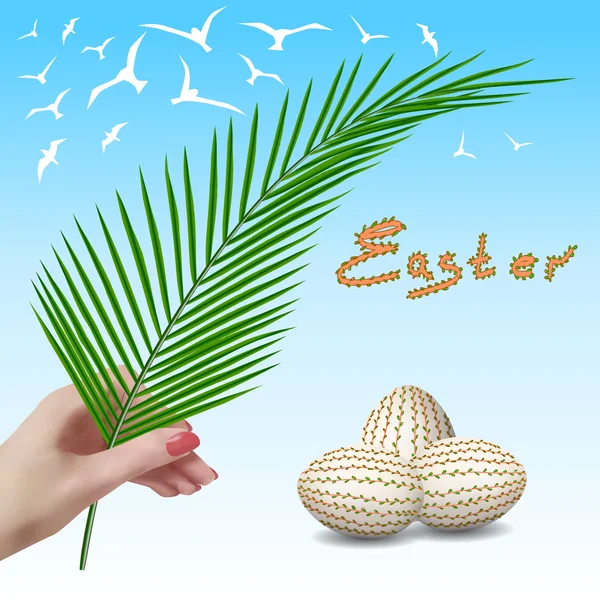 Semana Santa. Rama de Pascua. Rama Palm. Domingo de Ramos . — Vector de stock