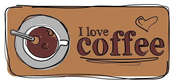 I love coffee illustration — Stock Vector