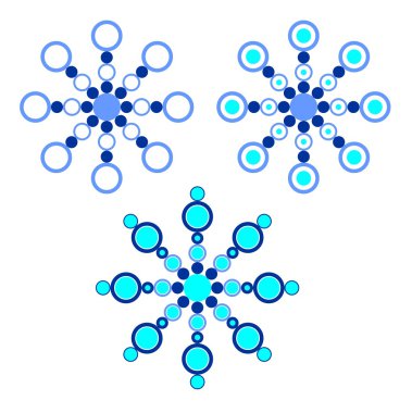 üç mavi kar taneleri