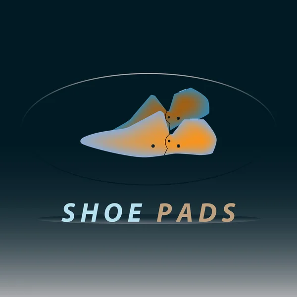 Yastıkları ayakkabı. Mavi arka plan. Logo olarak kullanılabilir. Vektör çizim.