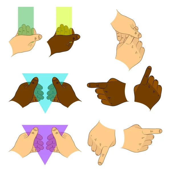 Elleri ve parmakları Avrupalılar ve Afrikalı Amerikalılar kümesi