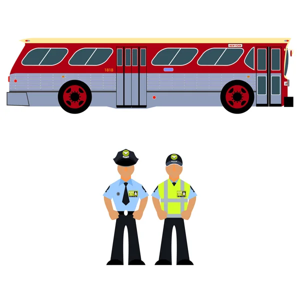 Vector illustration bus and the bus driver