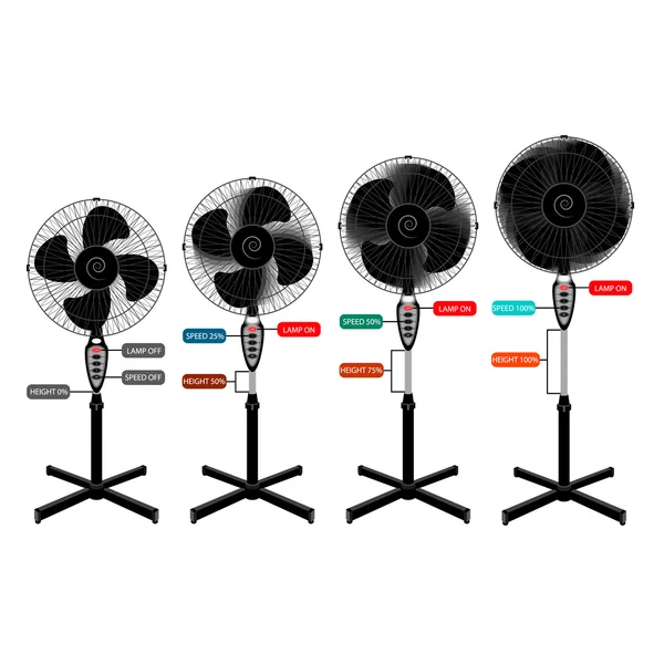 Electric fan set for infographics and design