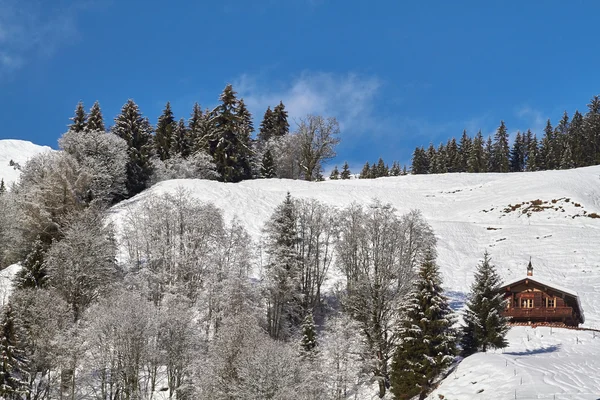 Paisaje invernal en Saalbach, Austria —  Fotos de Stock