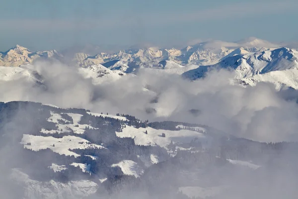 Zimní krajina v Saalbach, Rakousko — Stock fotografie