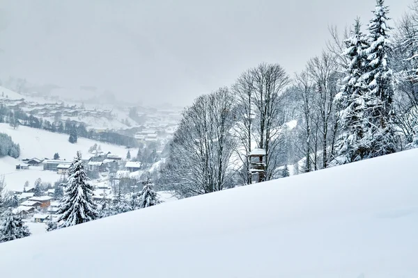Зимний пейзаж в Заальбах, Австрия — стоковое фото