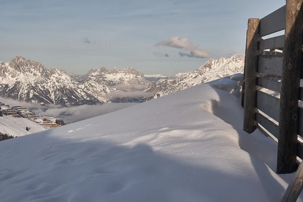 Kış manzara Saalbach, Avusturya — Stok fotoğraf