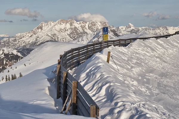 Zimní krajina v Saalbach, Rakousko — Stock fotografie