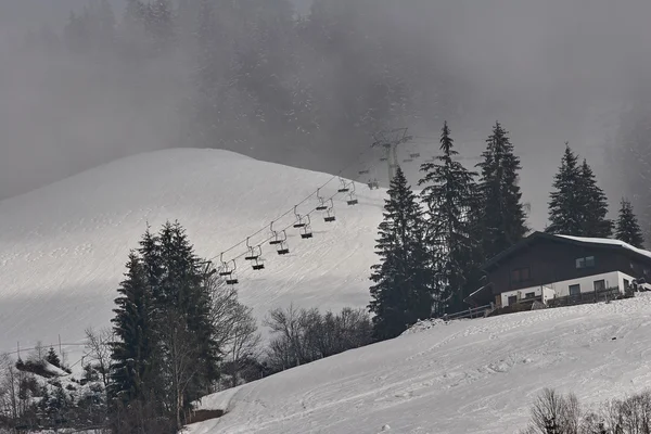Zimní krajina v Saalbach, Rakousko — Stock fotografie