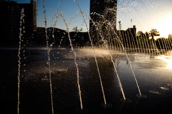 Hermosa fuente en Park, Ciudad Vieja de Bujará, Uzbekistán —  Fotos de Stock