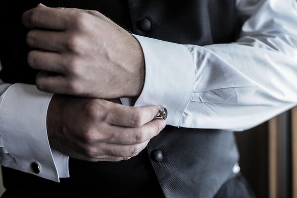 men wear a shirt and cufflinks