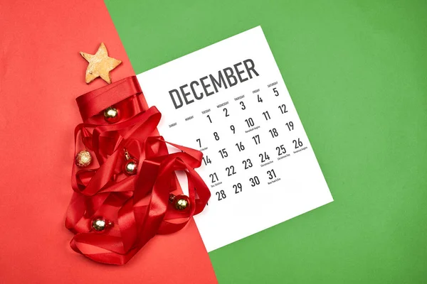 Декабрь месячный календарь — стоковое фото