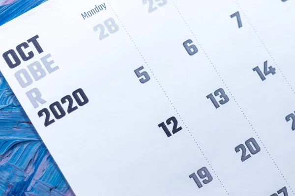 Octubre 2021 calendario. Calendario mensual — Foto de Stock