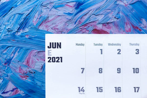 June 2021 calendar. Monthly calendar — Stock Photo, Image