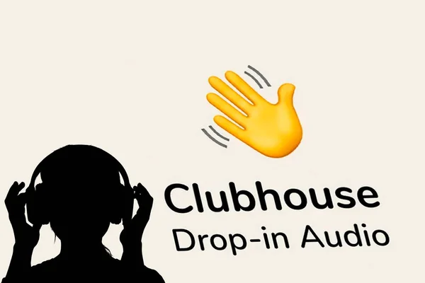 Clubhouse Drop-in Logo aplikacji audio — Zdjęcie stockowe