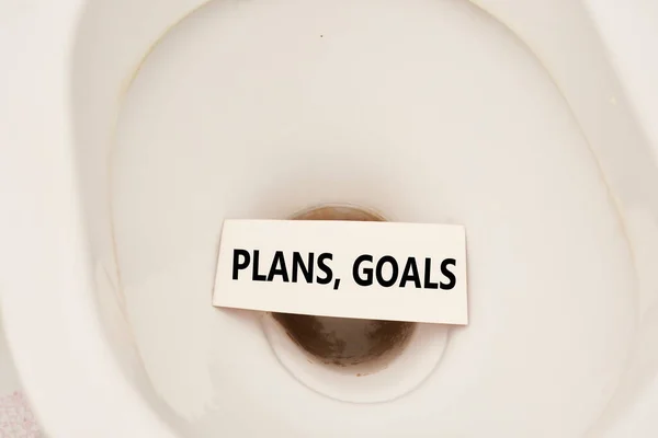 Tervek és célok a WC-ben — Stock Fotó