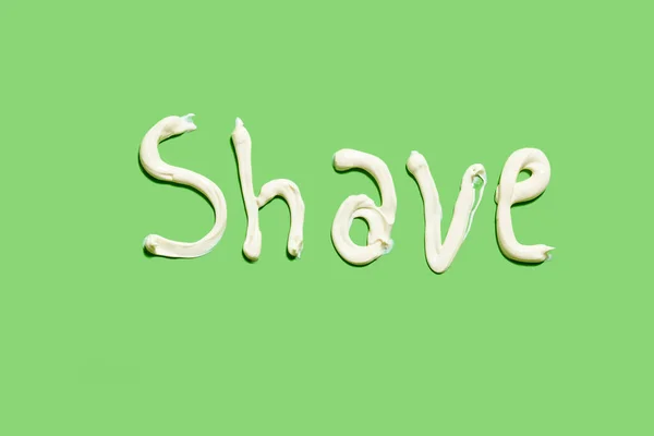 Shave parola scritta con crema da barba — Foto Stock