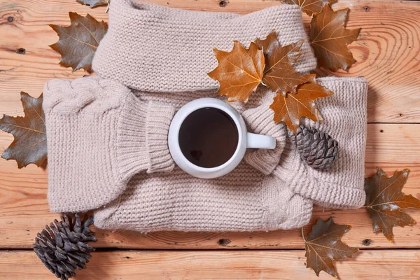 Leer un libro en un acogedor día de otoño — Foto de Stock