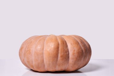 Büyük bir cadılar bayramı balkabağı beyaz üstünde