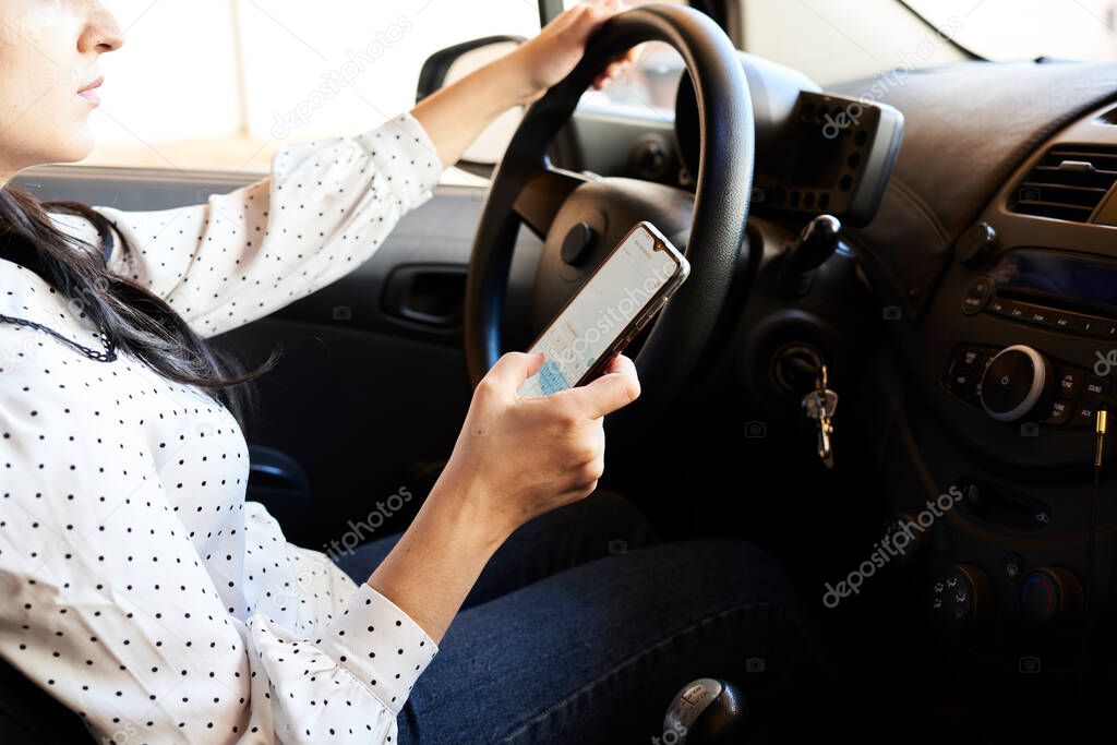Texting and driving concept