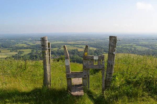 Stile gate on the Sussex Southdowns National Park. — Stock Photo, Image