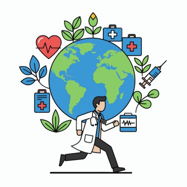 Kalp sağlığıyla bağlantılı Dünya 'nın tasviri