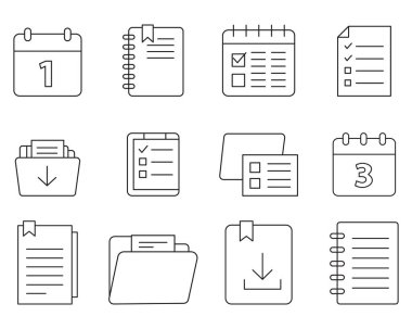Kontrol Listesi Simgesi Ayarlandı. Görevler, Yapılacaklar Listesi, Organizasyon Aracı, Görev Yönetimi Sembolü