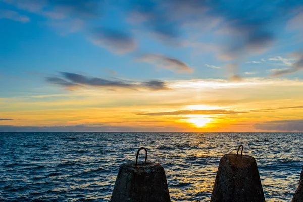 Bellissimo tramonto sul Mar Baltico — Foto Stock