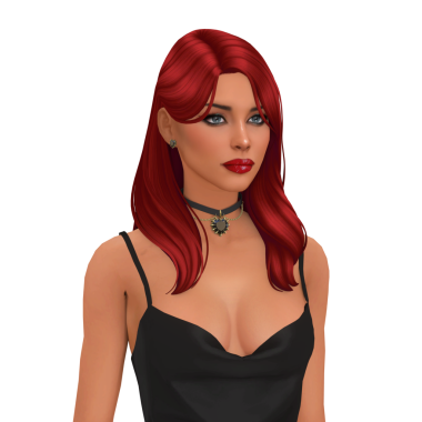 Güzel, kızıl saçlı, seksi siyah elbiseli bir kadın, izole edilmiş bir portre çizimi.