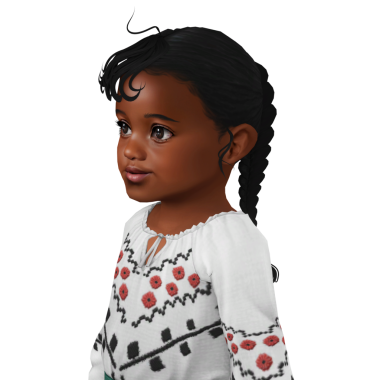 Küçük, şirin, siyah bir çocuk, afro saçlı, izole edilmiş bir portresi var.