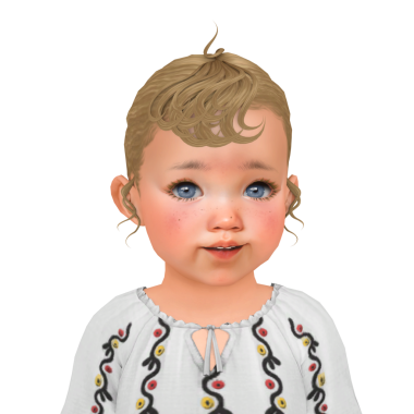 Komik sarı saçlı, etnik tişörtlü, izole edilmiş bir portresi olan sevimli bir kız.