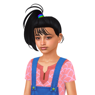 80 'lerin tarzında komik at kuyruklu güzel bir kız çocuğu, izole edilmiş bir portre.