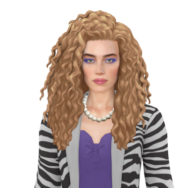 Sarışın güzel bir kadın, uzun, gösterişli kıvırcık saçlı, 80 'li yaşlarda, izole edilmiş bir portre.