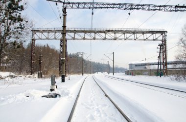 Demiryolu kış manzara