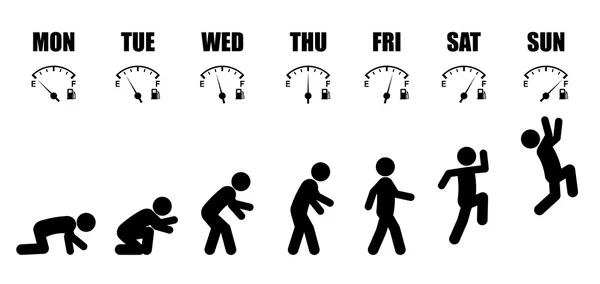 Combustible semanal de evolución de la vida laboral — Vector de stock