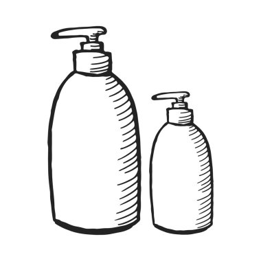 Beyaz arka plan üzerinde Kozmetik Şişeler.