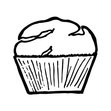 Beyaz arkaplanda kek.