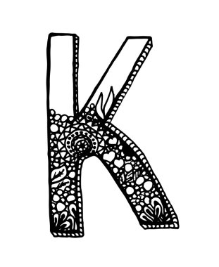 K beyaz arka plan üzerinde.