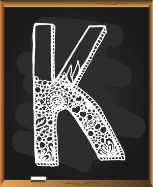 K siyah arka plan üzerine.