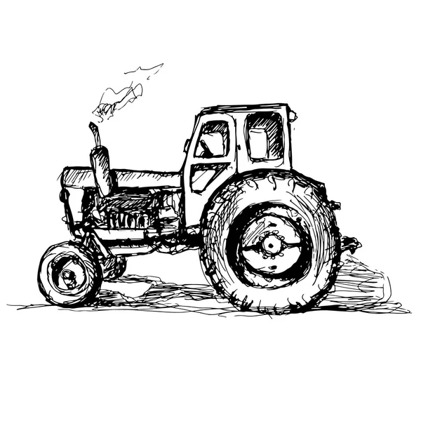 Tractor sobre fondo blanco . — Vector de stock