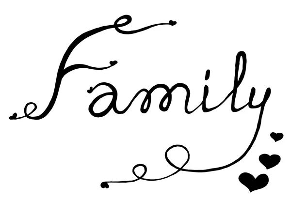 Inscription famille sur fond d'écriture . — Image vectorielle