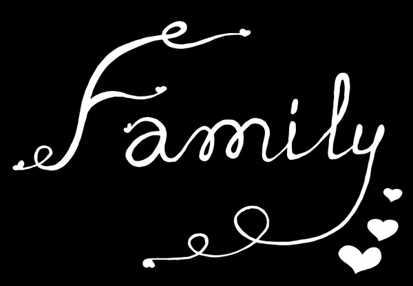 Inscription famille sur fond noir . — Image vectorielle