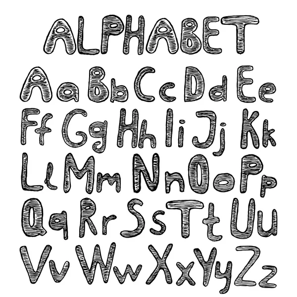 Alphabet auf weißem Hintergrund. — Stockvektor