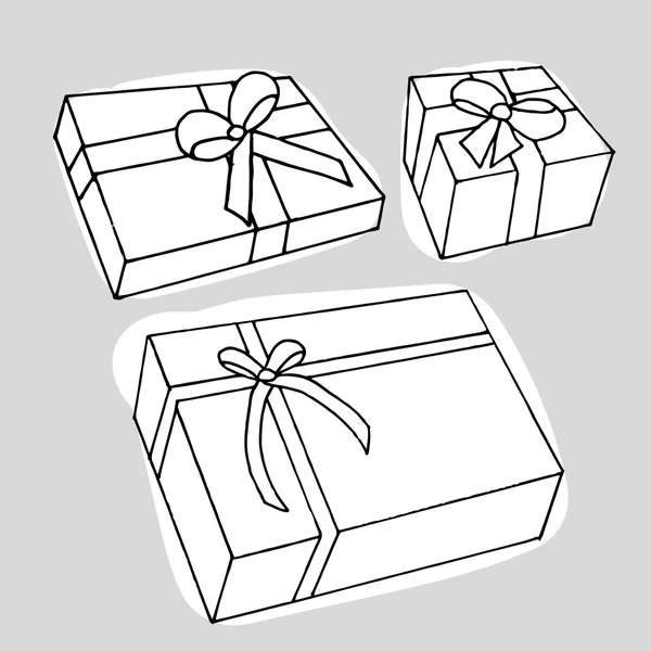 Geschenk-Box auf grauem Hintergrund. — Stockvektor