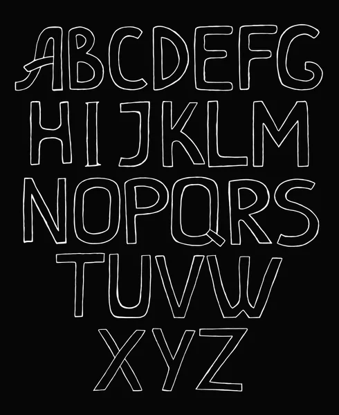 Alfabeto sobre fondo negro . — Archivo Imágenes Vectoriales