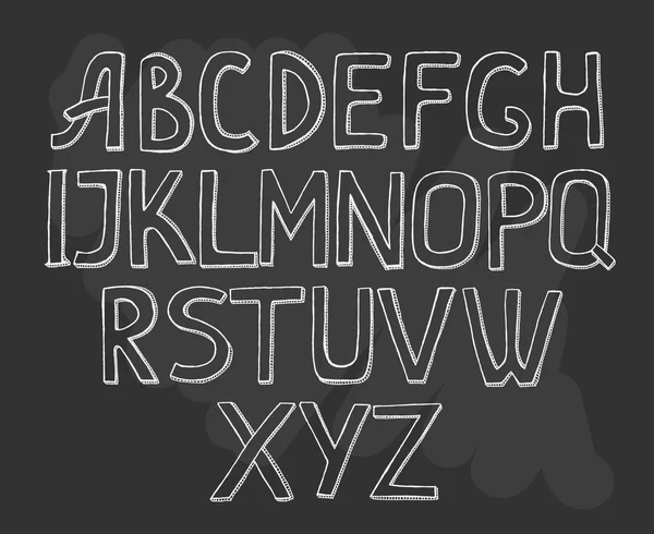 Alphabet auf schwarzem Hintergrund. — Stockvektor