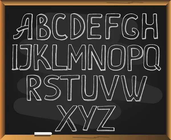 Alphabet on blackboad background. — Stock Vector