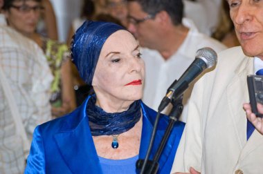 Havana, Küba - 30 Ekim 2010: 90 yaşındaki Prima Ballerina ve koreograf Alicia Alonso, Küba Ulusal Balesi 'nin kurucusu. Havana Bale Festivali 30 Ekim 2010.