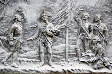 Sydney 'nin ve Avustralya' nın 1788 'deki kuruluşunun anısına yapılan tarihi bronz plaket..